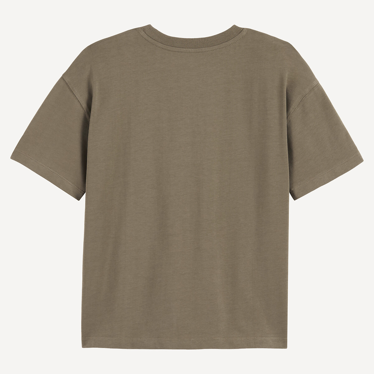 Camiseta oversize de punto grueso con detalle bordado caqui, LA REDOUTE COLLECTIONS