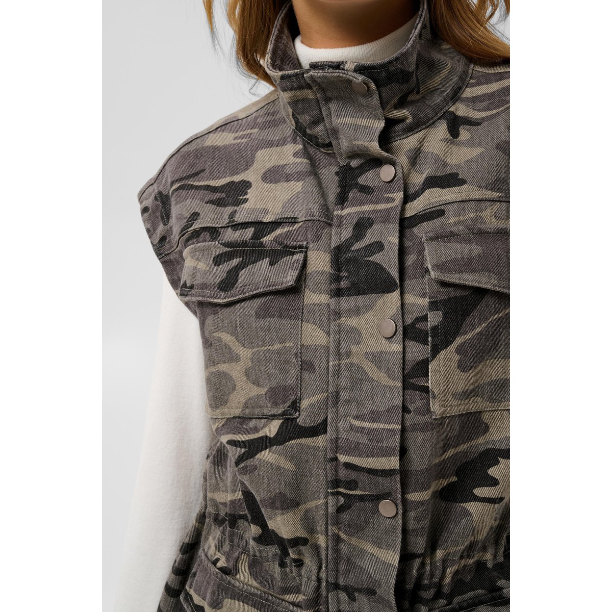Manteau gris beige gray/beige camouflage print, KAFFE
