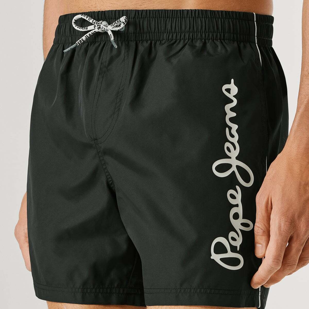 Short De Bain Bermuda Avec Logo Imprimé noir, PEPE JEANS