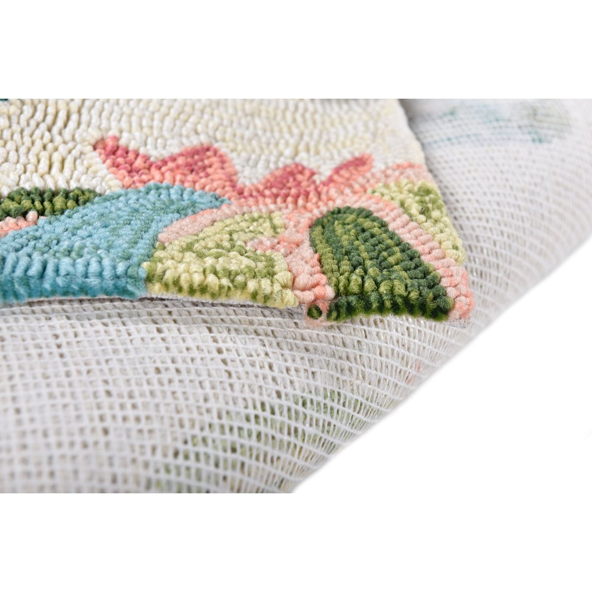 Tapis tufté main d'intérieur/extérieur - ROSETTA blanc multicolore, GINO FALCONE