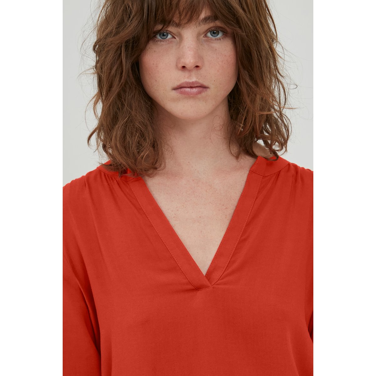 Long sleeved blouse orange pureed pumpkin, ICHI