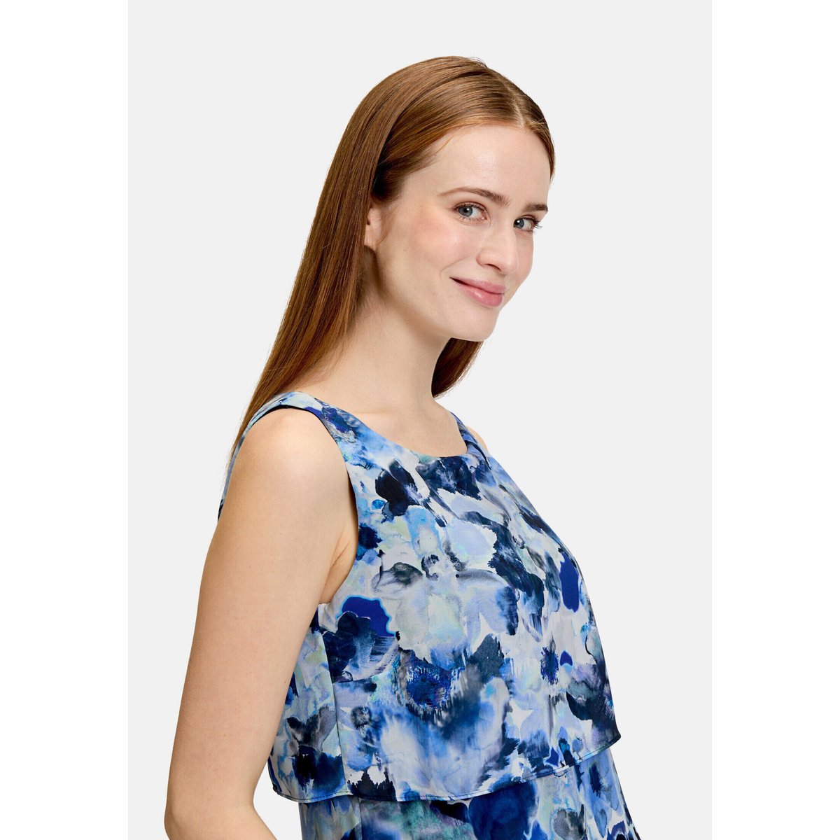 Robe de cocktail à volant bleu foncé/bleu, VERA MONT