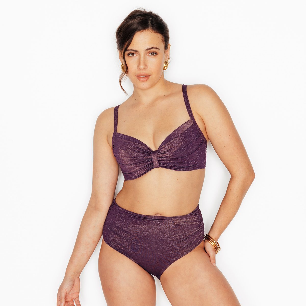 Bas de maillot de bain Culotte haute NESS prune, ROUGEGORGE LINGERIE