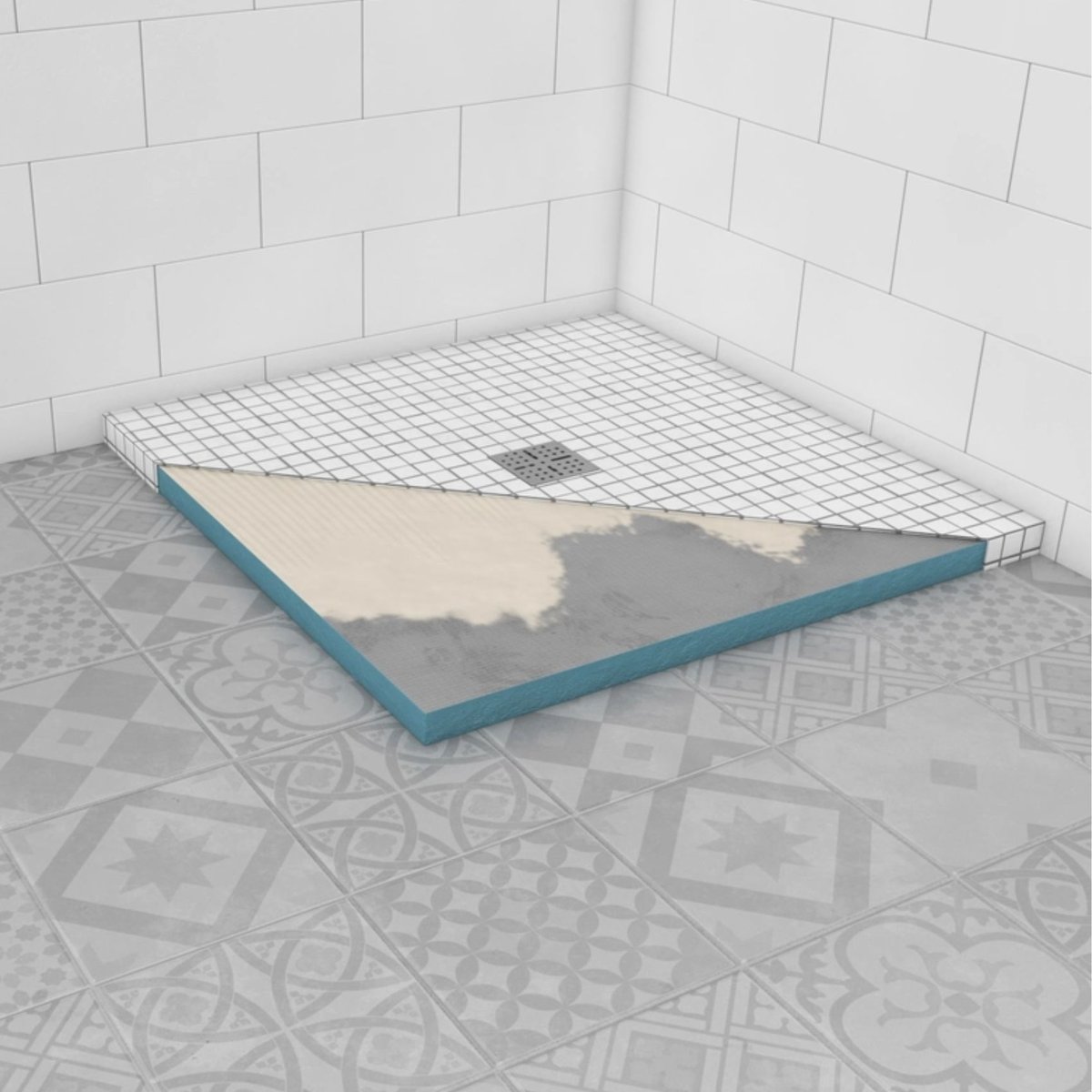 Receveur de douche à carreler gris clair, HOME MAISON