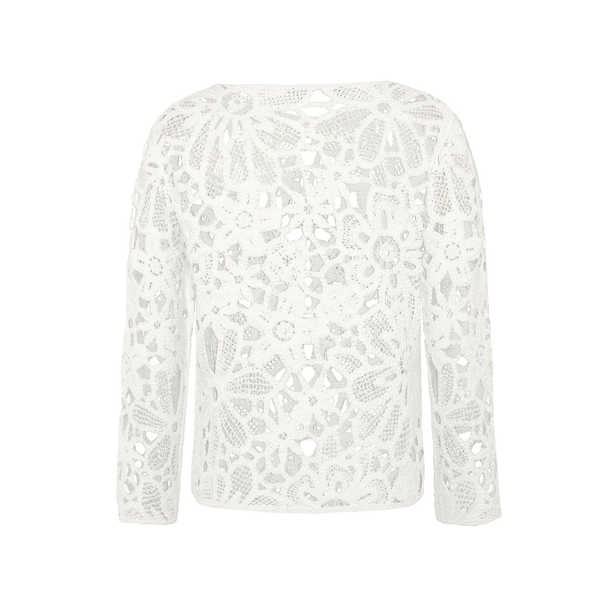 Pull-over en maille ajourée à encolure bateau blanc, BETTY BARCLAY