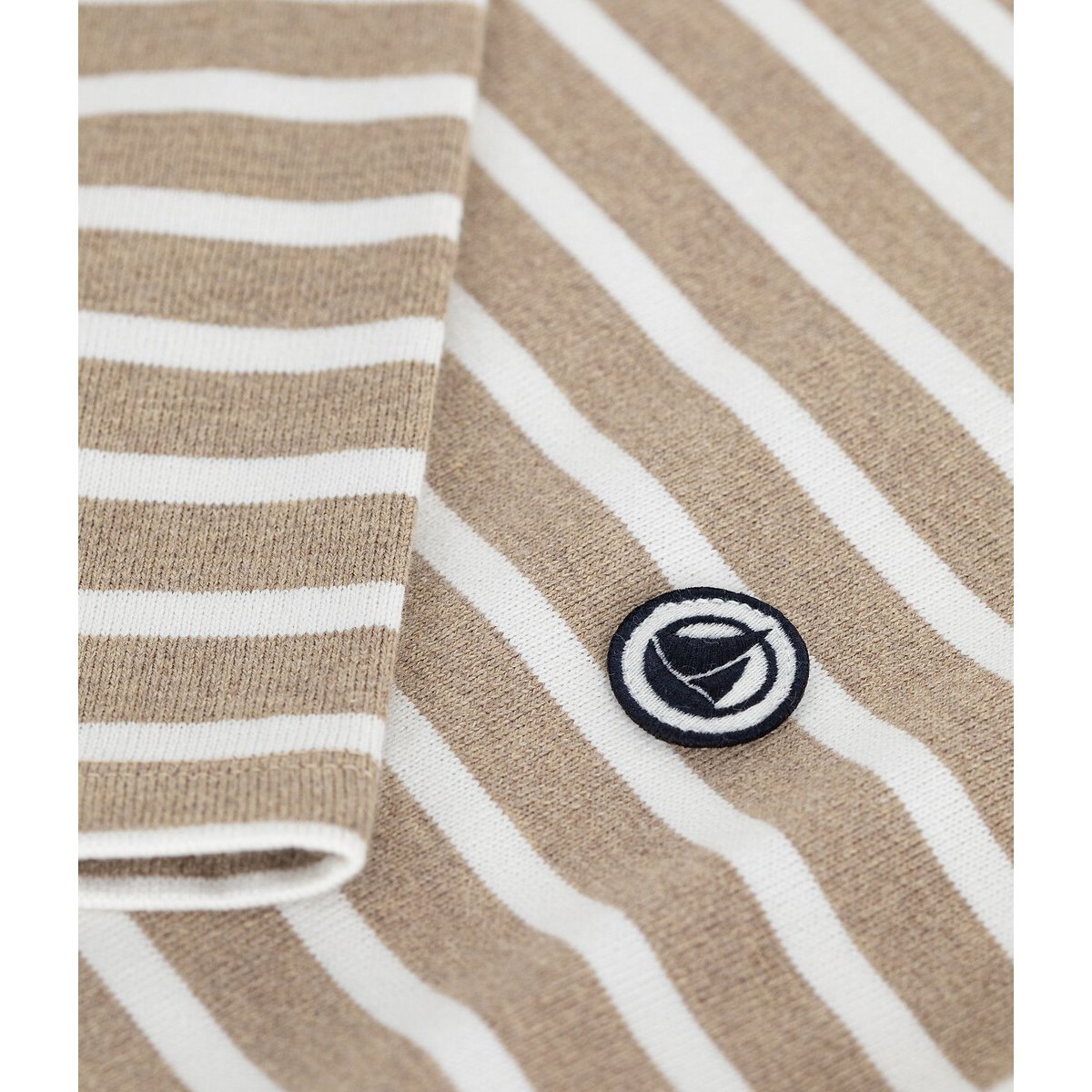 Striped Long Sleeve T-Shirt beige/white, PETIT BATEAU