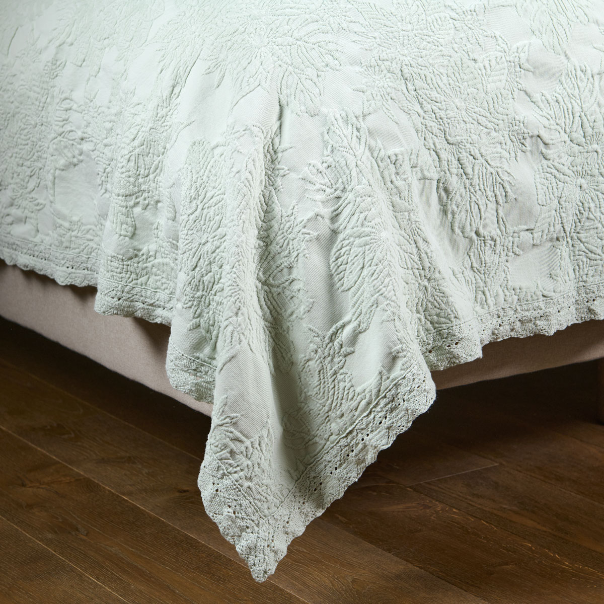 Couvre-lit Adèle – Coton Piqué Jacquard - ADELE rose, TRADITION DES VOSGES
