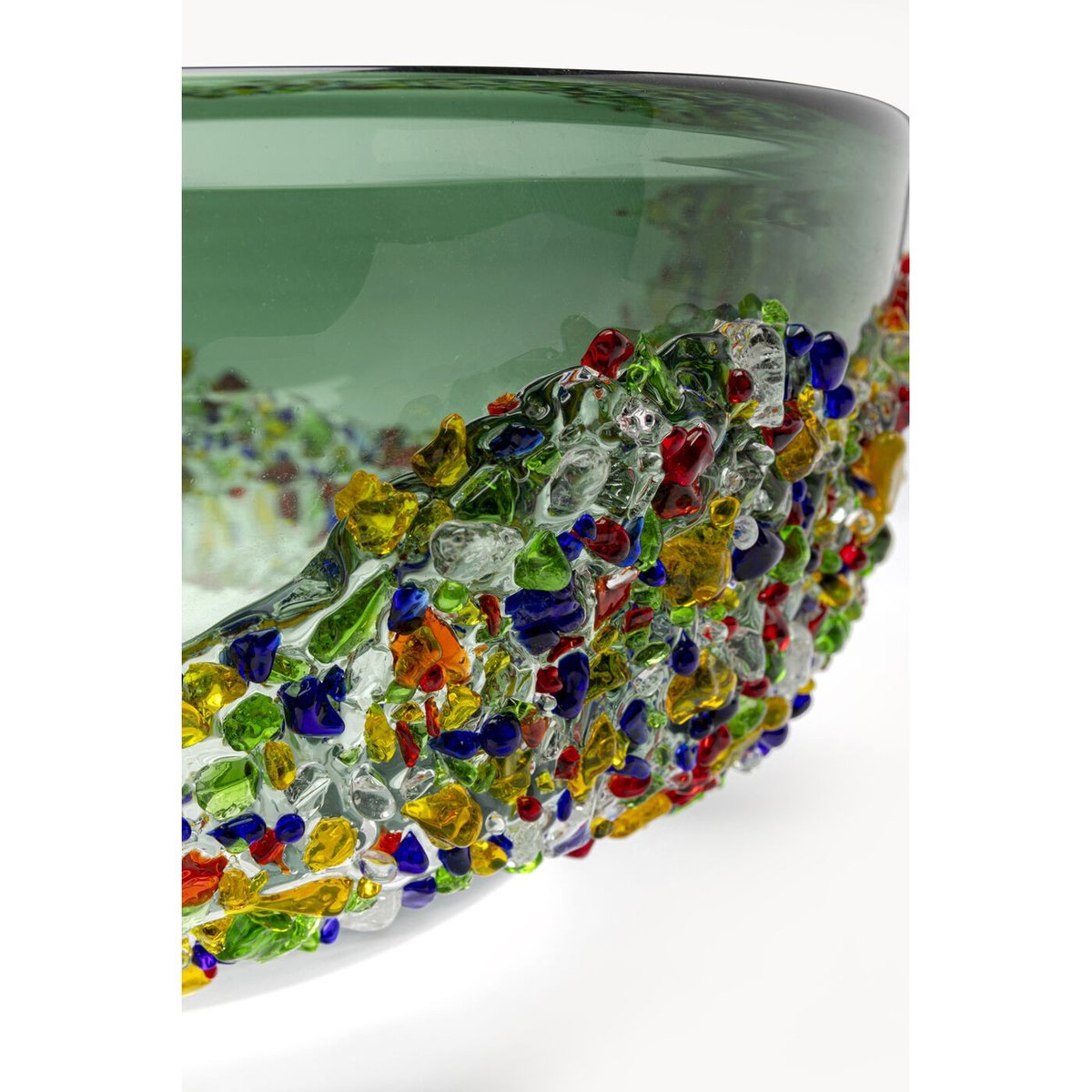 Coupe en verre texturé, GLITTER CIRCLE vert, KARE DESIGN