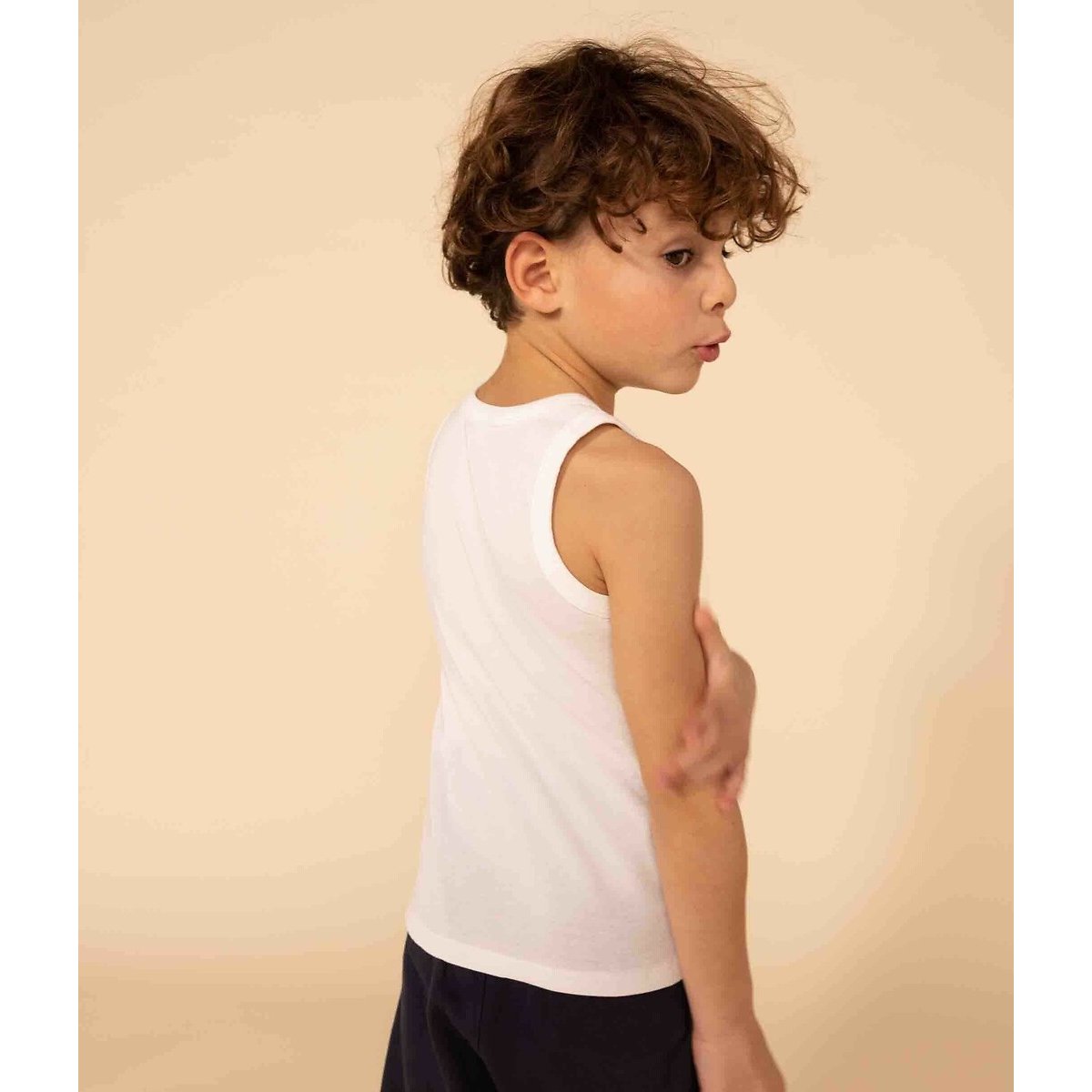 Lote de 2 camisolas de cavas, em algodão branco, PETIT BATEAU