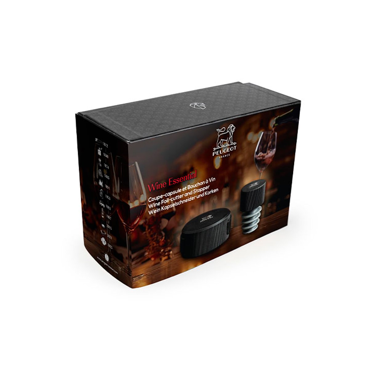 Coffret coupe-capsule et bouchon à vin WINE couleur unique, PEUGEOT