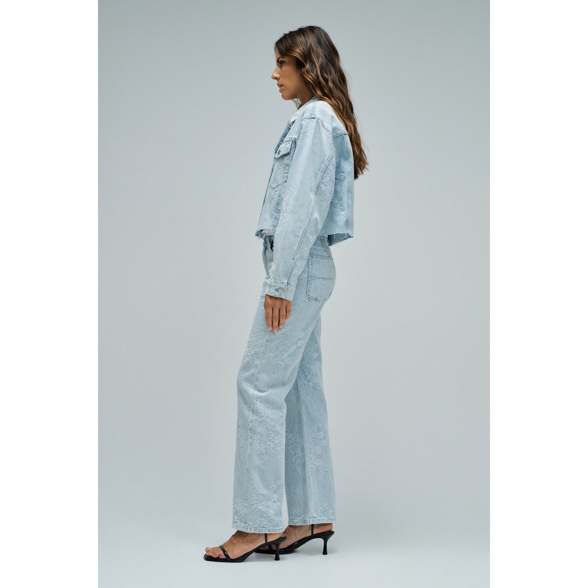 VESTE EN DENIM AVEC JACQUARD bleu turquoise, SALSA JEANS