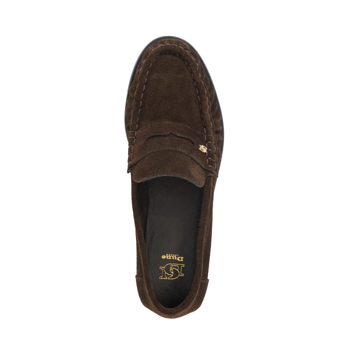 Mocassins en daim à bout froncé à enfiler - GRISELLA brown-suede, DUNE LONDON