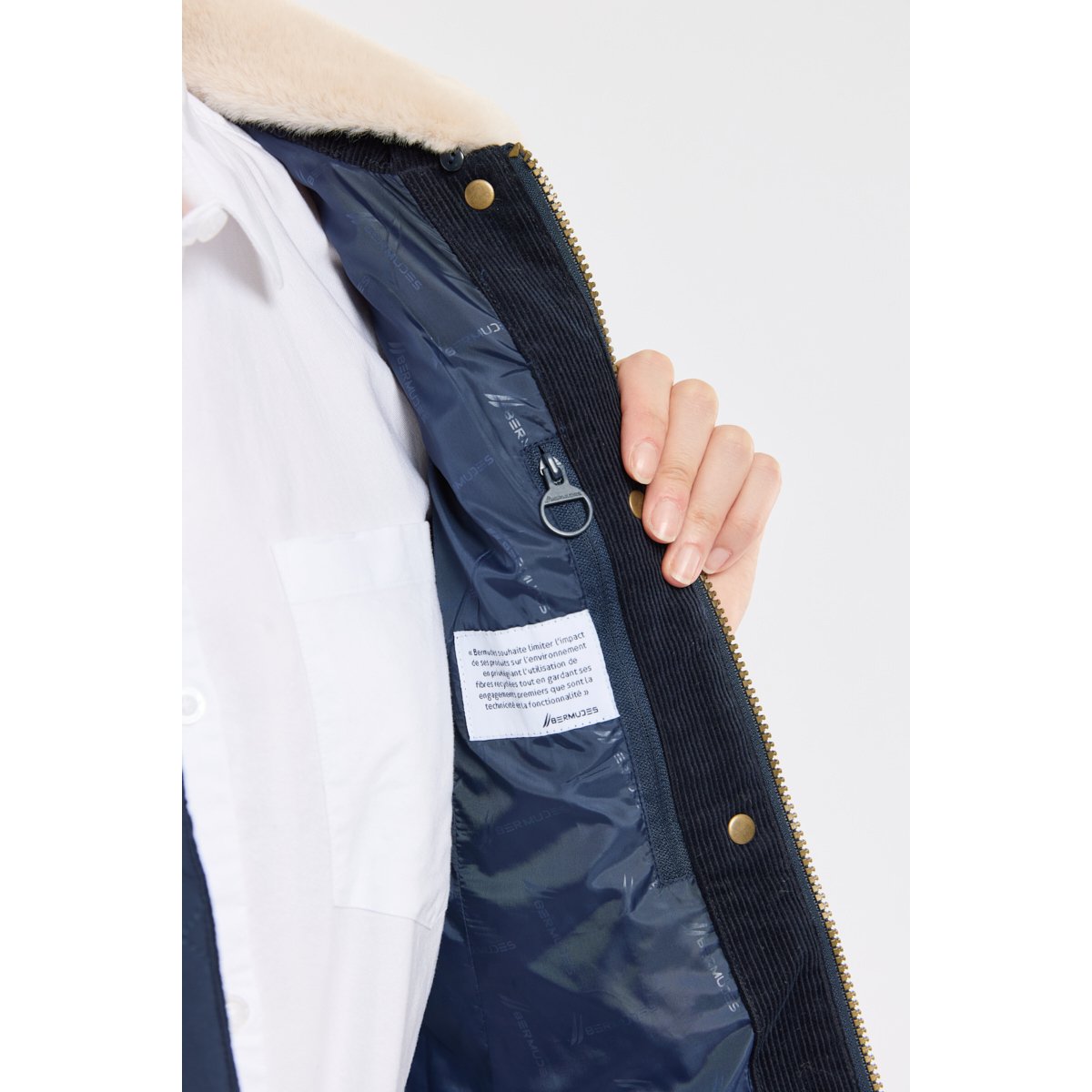 Veste matelassée en polyester recyclé BANLEY marine, BERMUDES