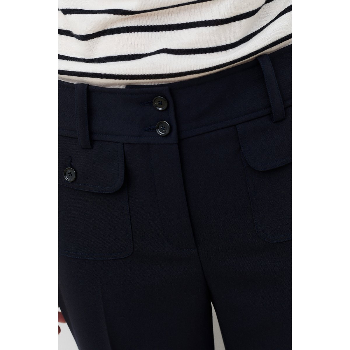 Pantalon coupe large PTHOMAS bleu marine, CAROLL