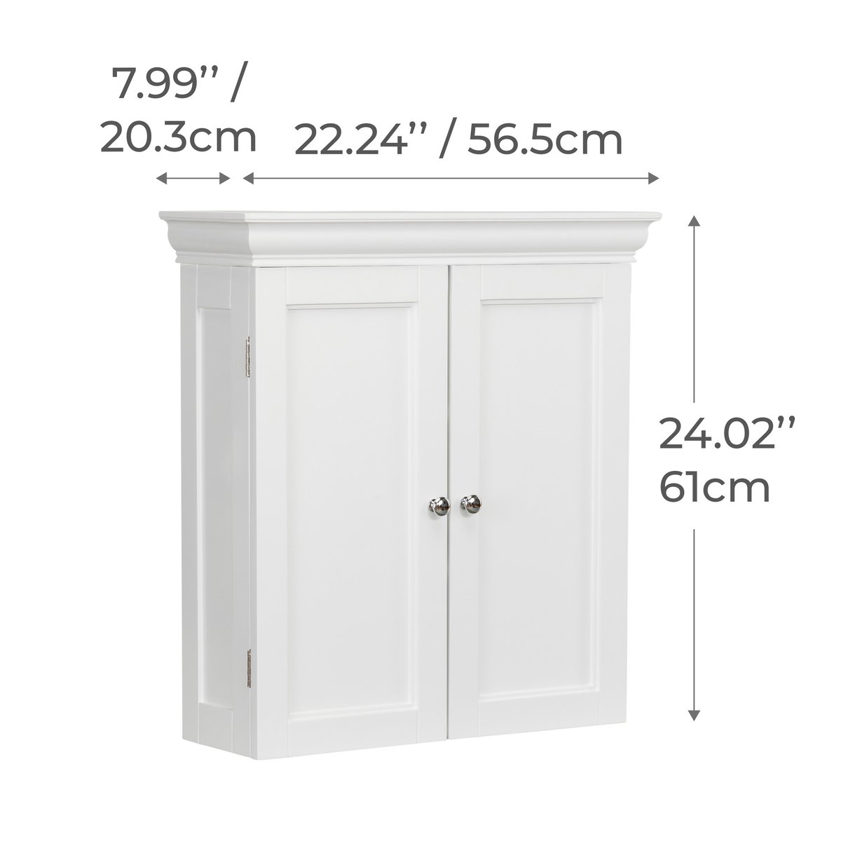 Armoire murale salle de bain, étagères réglables, Blanc, STRATFORD blanc, TEAMSON HOME
