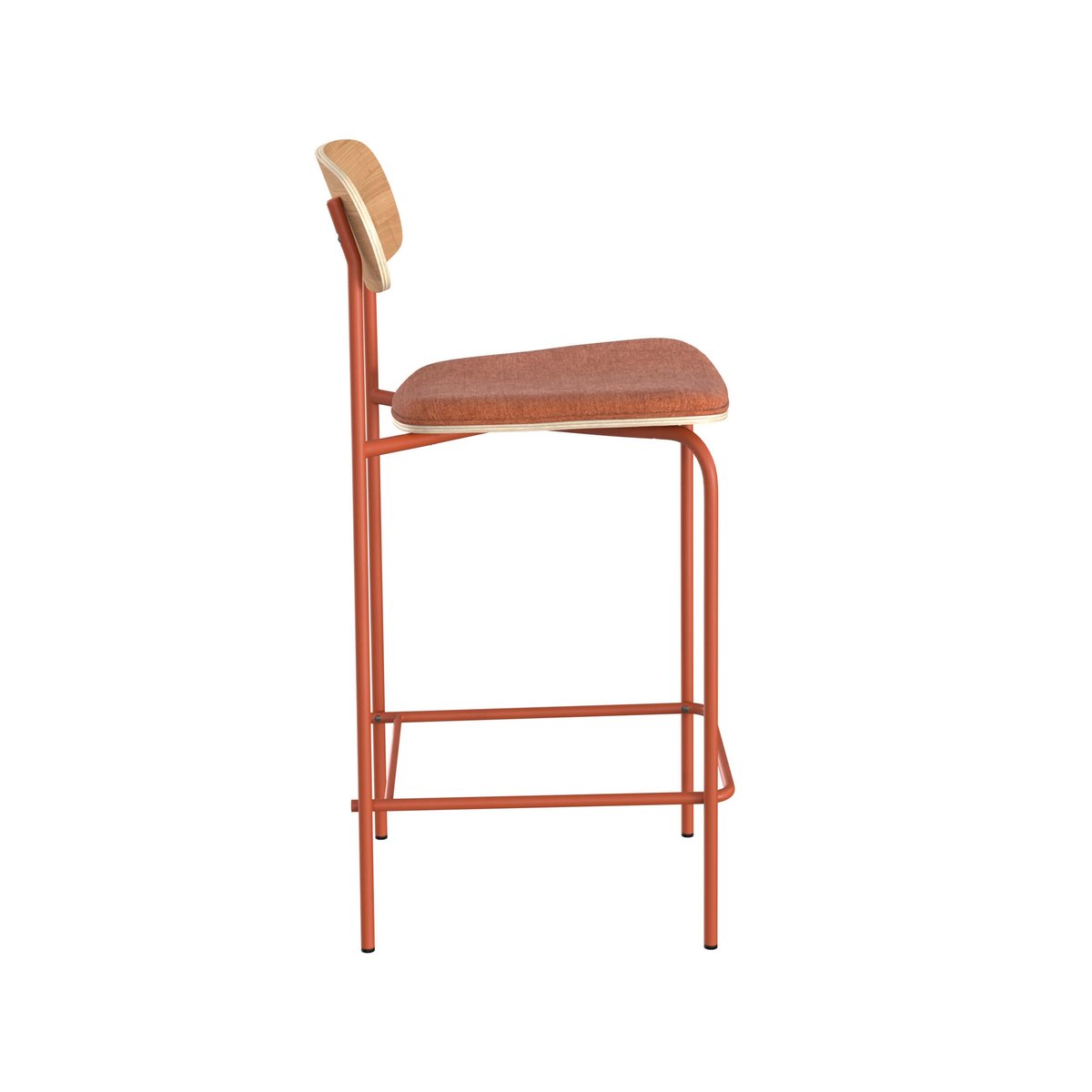 Lot de 2 chaises pour îlot central en tissu 65 cm - ALBA terracotta, MAISON PAVANE