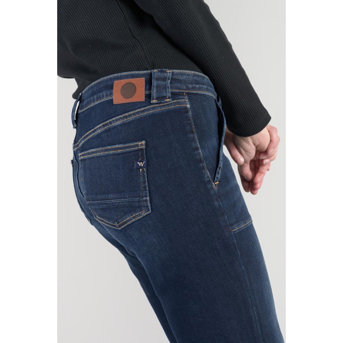 Jeans flare , longueur 34 blue, LE TEMPS DES CERISES