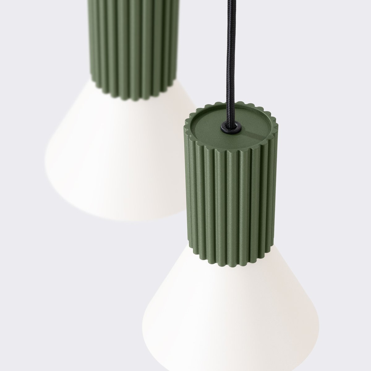 Suspension Acier Beige E14 3 Estria beige, EDEN
