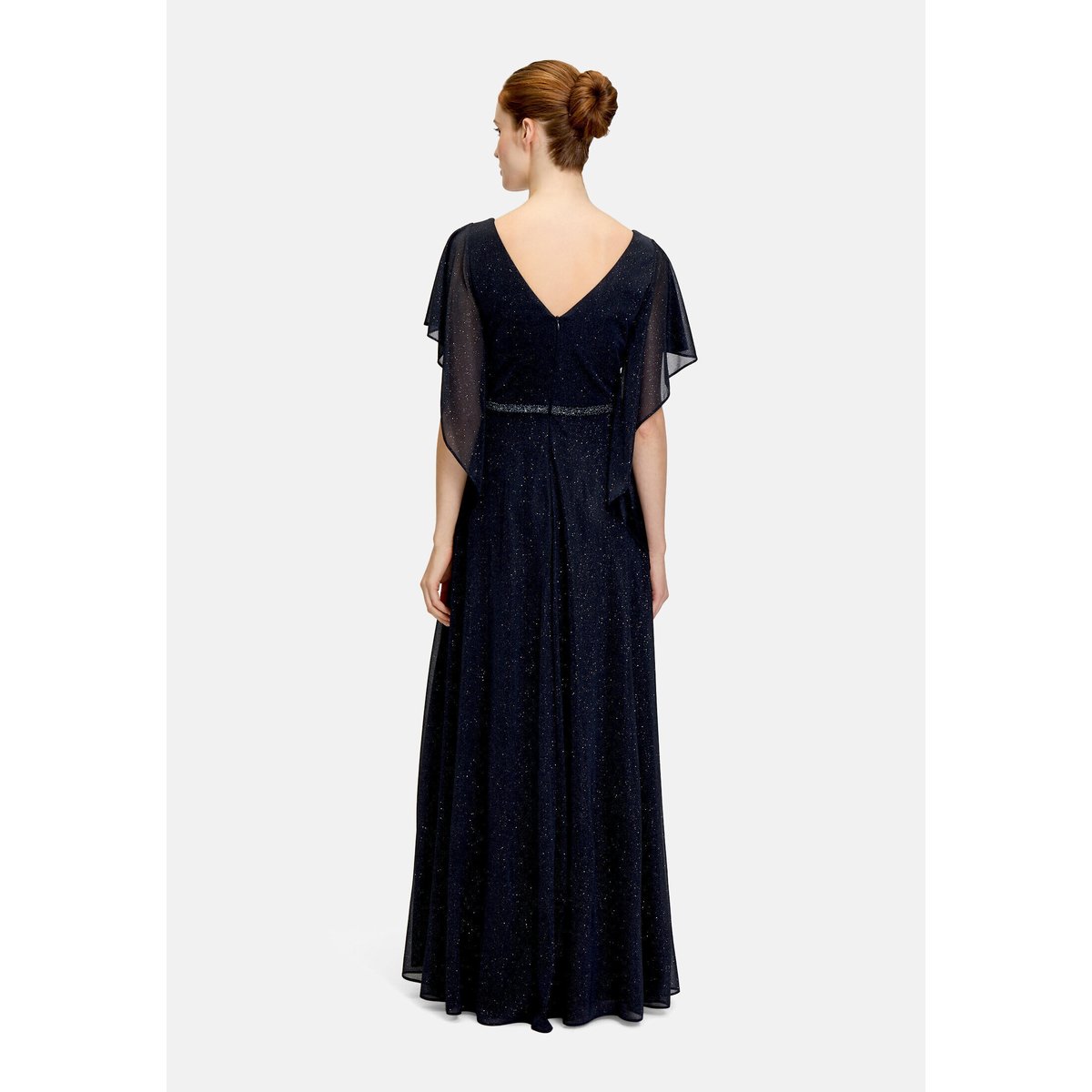 Robe de soirée au look scintillant bleu foncé/gris, VERA MONT