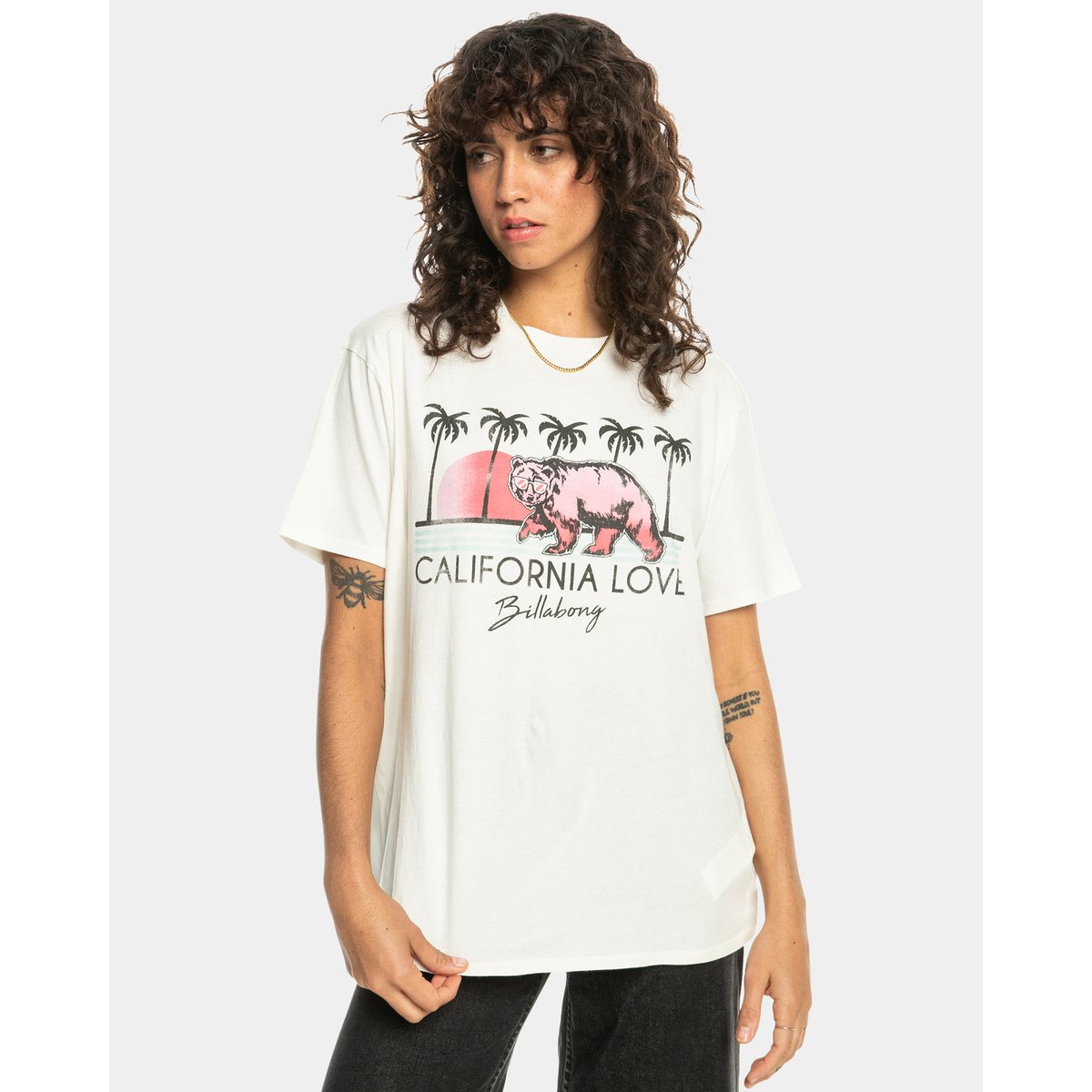 T shirt manches courtes CALIFORNIA LOVE blanc salt crystal, BILLABONG