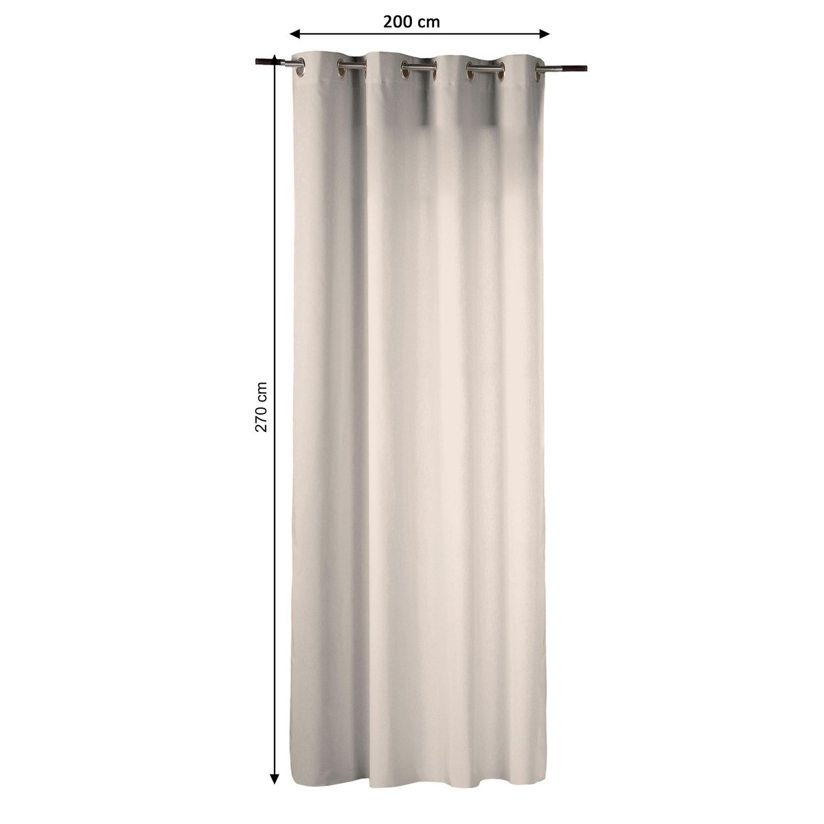 Rideau tamisant en polyester et lin, AYDEN beige, INSPIRE