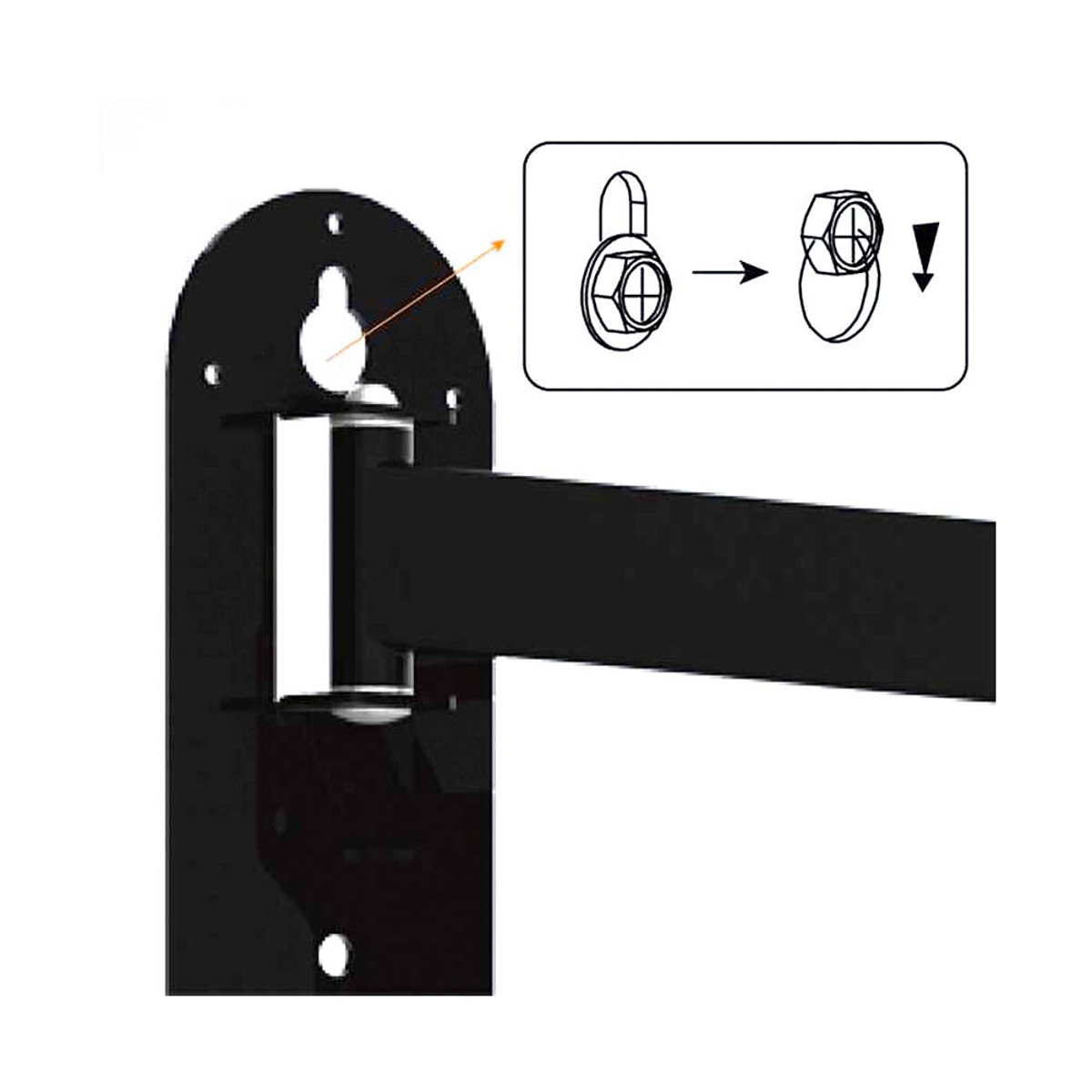 Suporte para TV Large Triple & Swivel, HAEGER preto , HAEGER