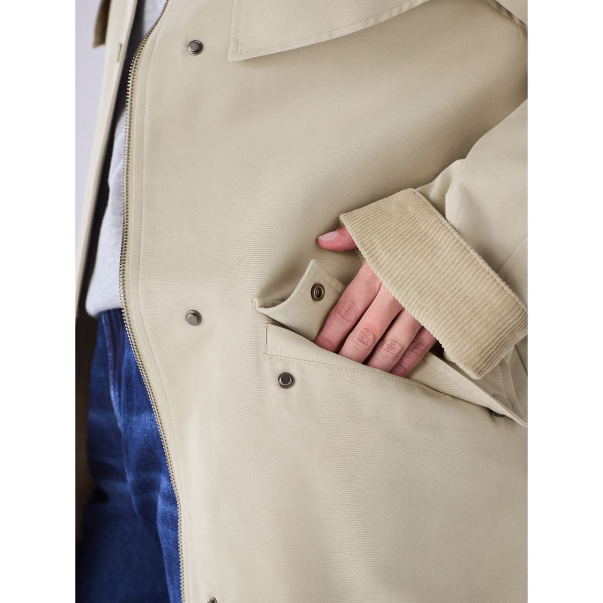 Trench-coat cape grège, NEXT