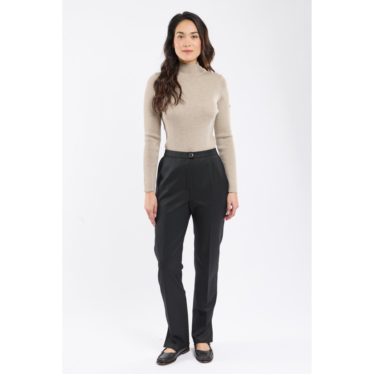 Pantalon coupe droite en laine noir(190), KARTING