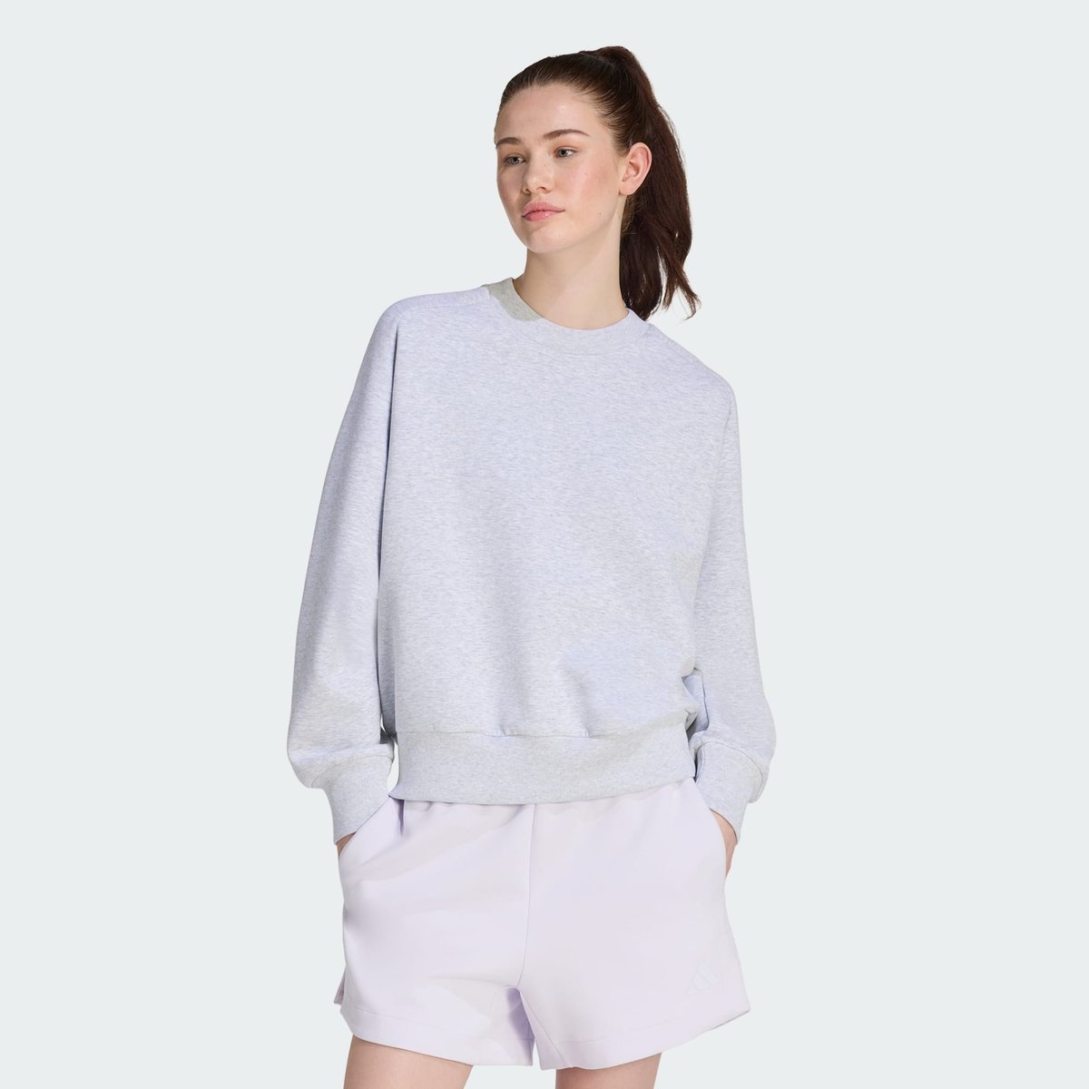 Sweat-Shirt Ample Soft Lux Sweat-Shirt Ample Soft Lux light grey heather, ADIDAS SPORTSWEAR