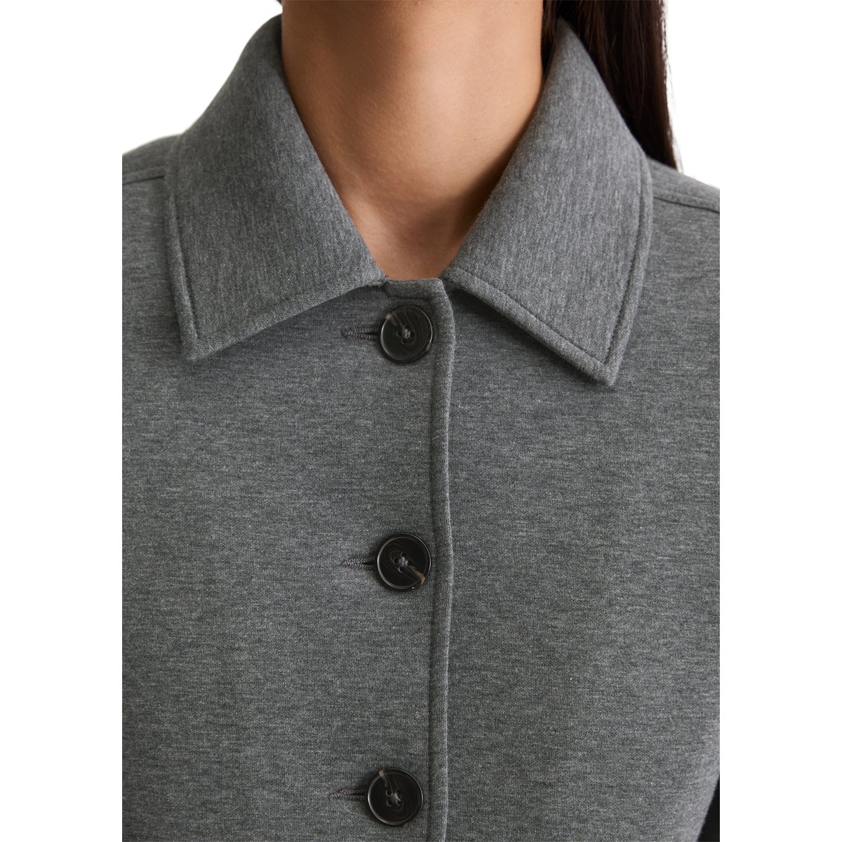 Veste en jersey régulière en mélange de coton organique gris, MARC O'POLO