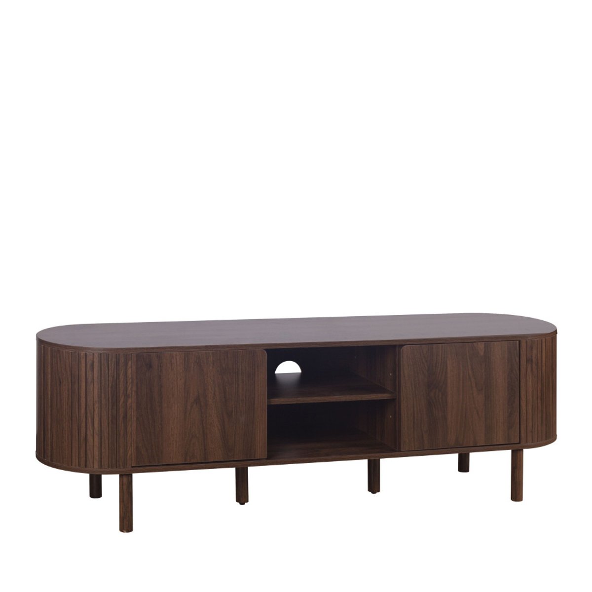 Meuble TV 2 portes en bois L 160 cm- ALMA bois foncé, DRAWER
