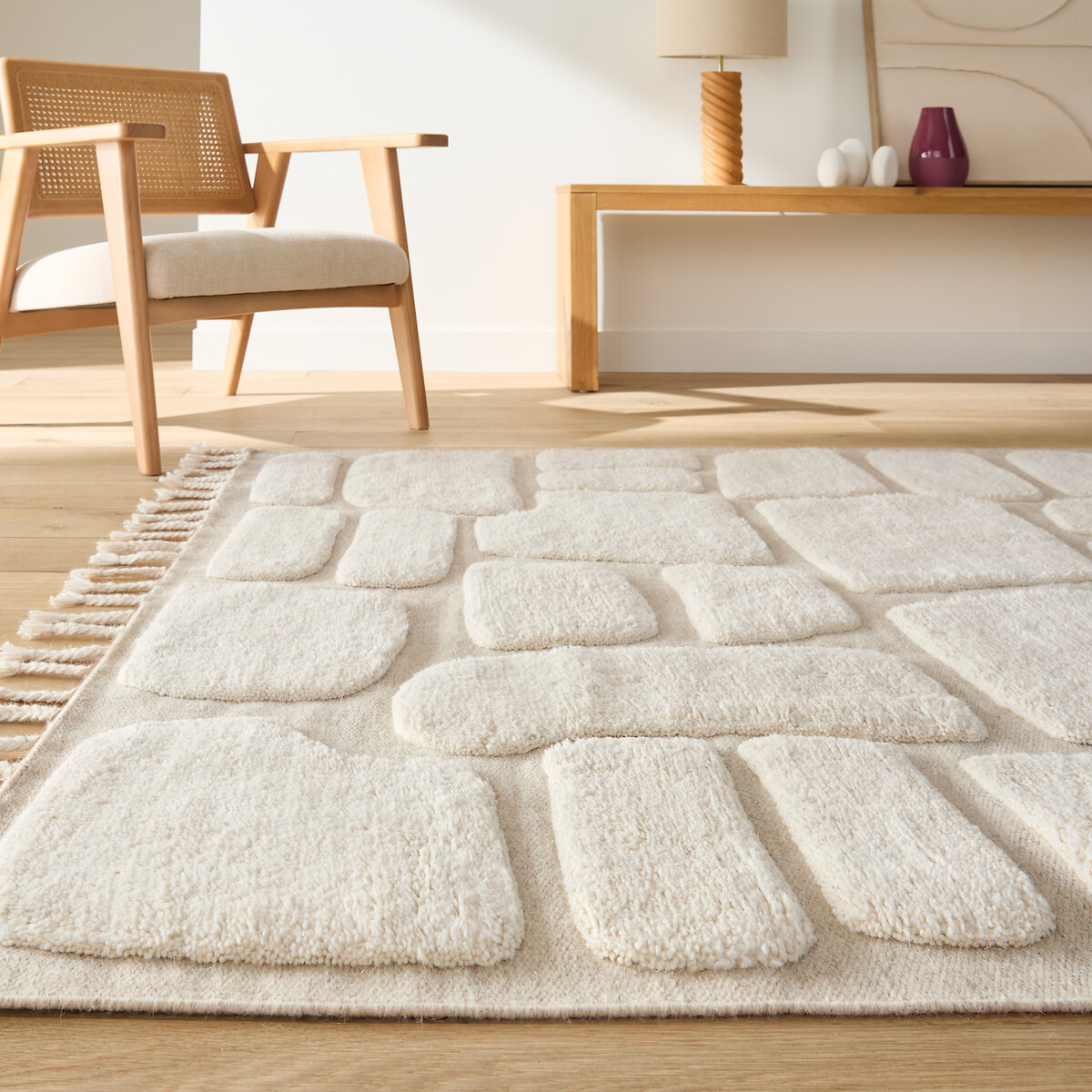 Tapis en laine, Zalya ecru, LA REDOUTE INTERIEURS
