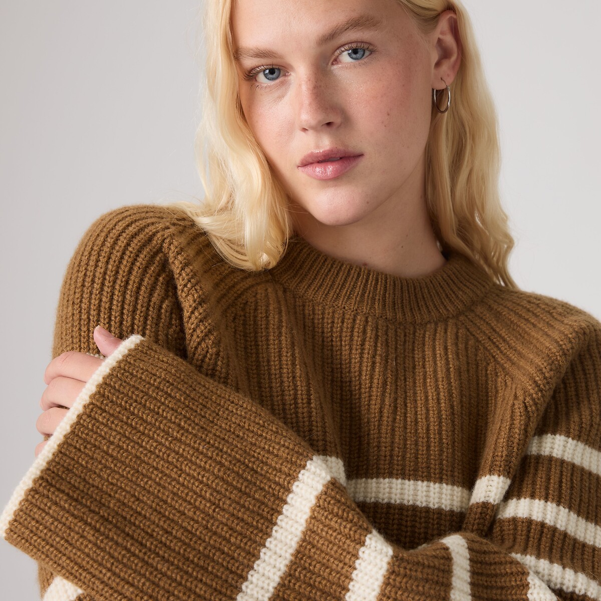 Striped Crew Neck Jumper brown, LEVI'S
