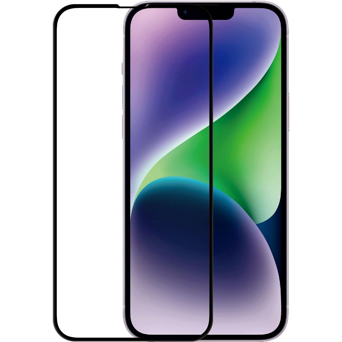 Protège écran iPhone 13/13 Pro /14/16e verre tremp couleur unique, ADEQWAT