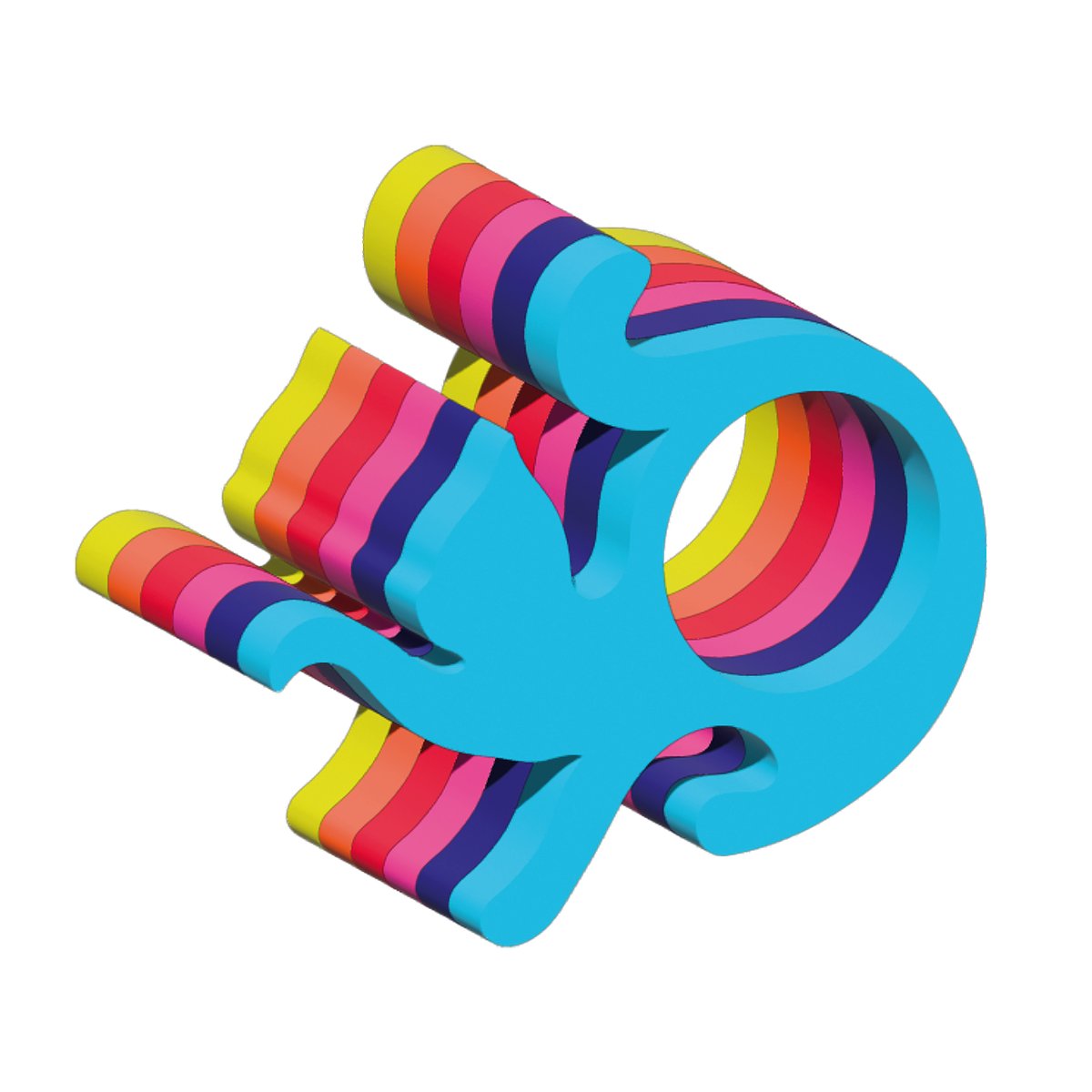 Set de 6 ronds de serviettes  Entrechats Happy Rings multicolore, PYLONES