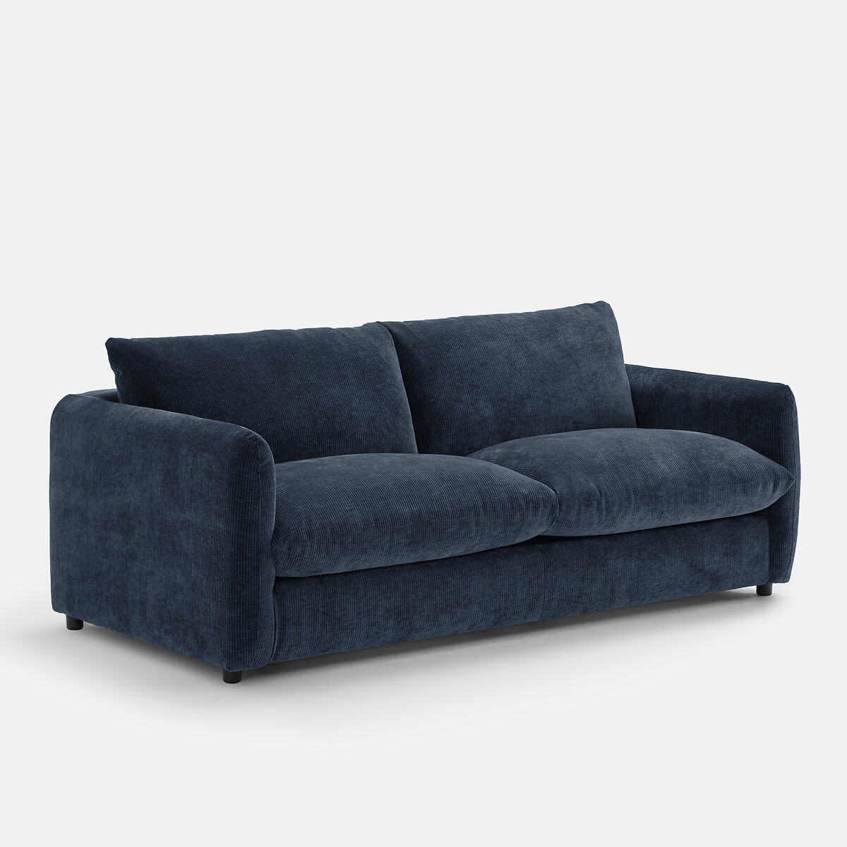 Sofá de 2, 3, 4 plazas, terciopelo gofrado Yde azul oscuro, LA REDOUTE INTERIEURS