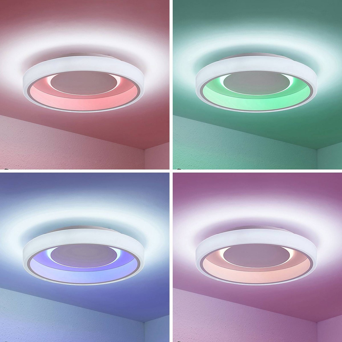 Plafonnier en métal moderneLED, Wikani blanc, LINDBY