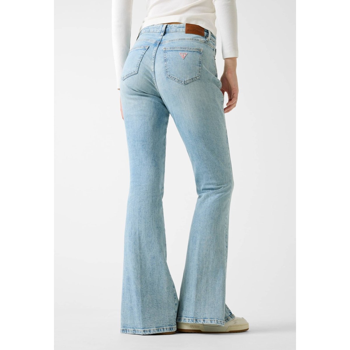 Jean Bootcut Taille Haute Avec Fente Sur Le Devant G09 bleu ciel, GUESS JEANS