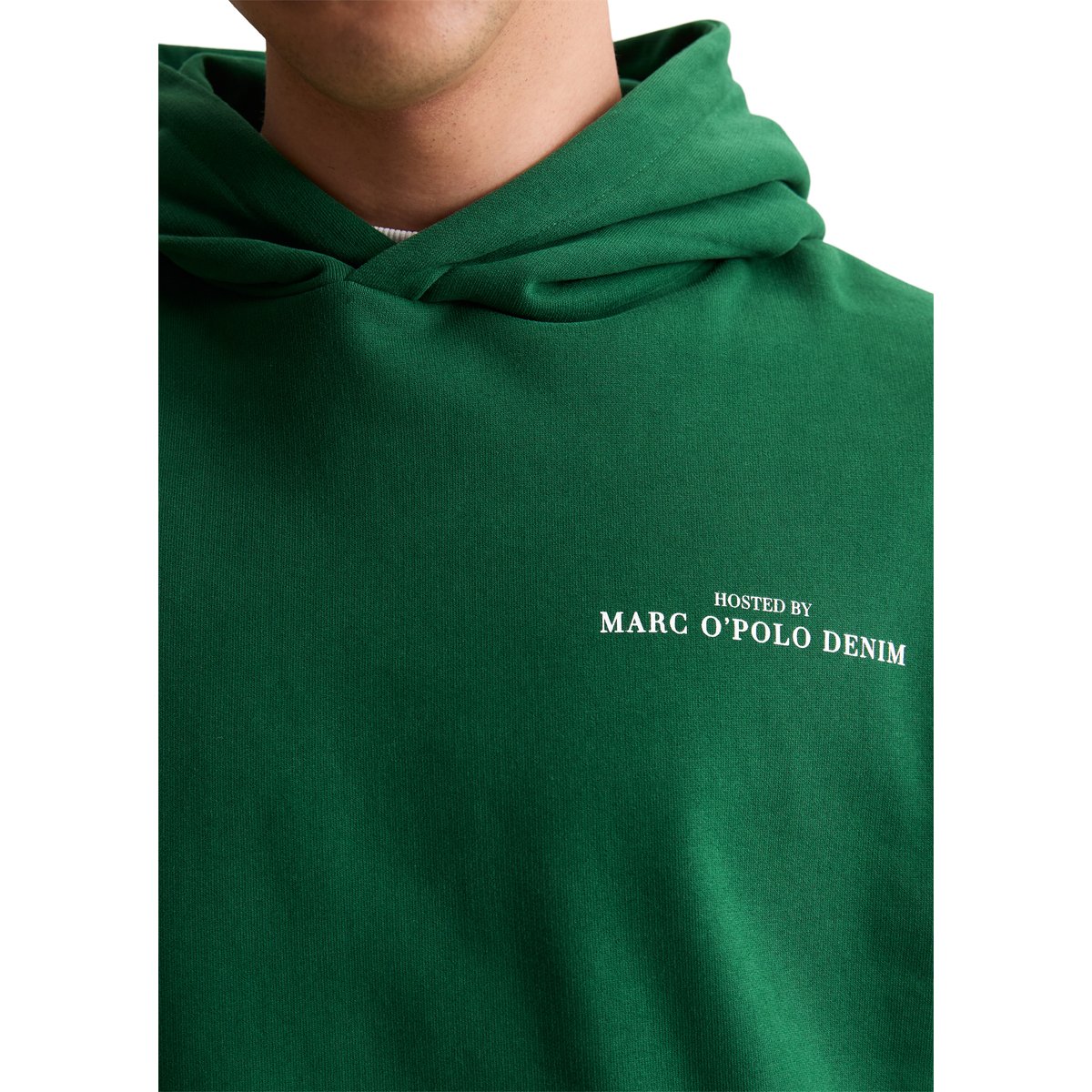 Hoodie relaxed avec un imprimé décontracté dans le dos vert foncé, MARC O’POLO DENIM
