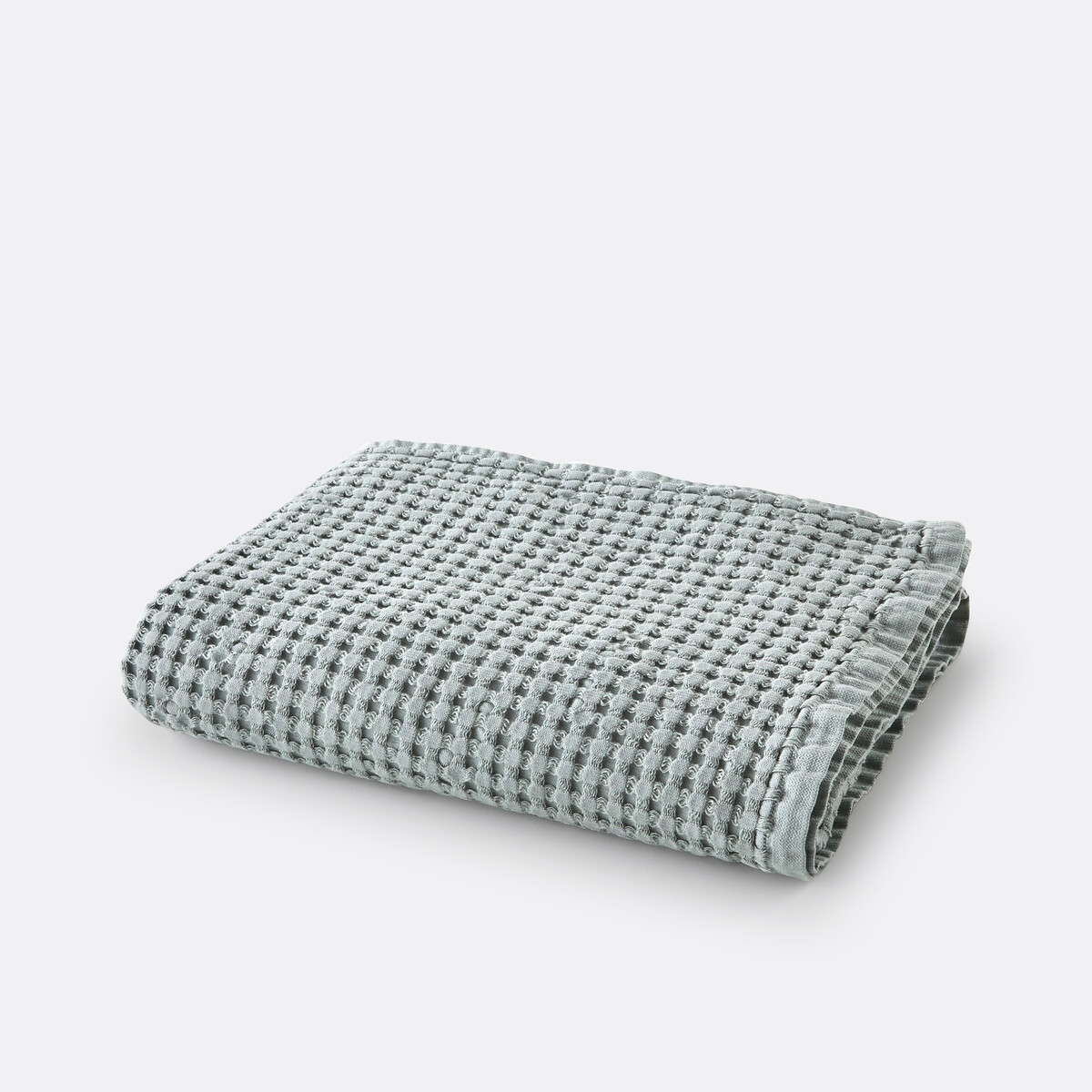 Serviette coton nid d'abeille Tifli vert de gris, LA REDOUTE INTERIEURS