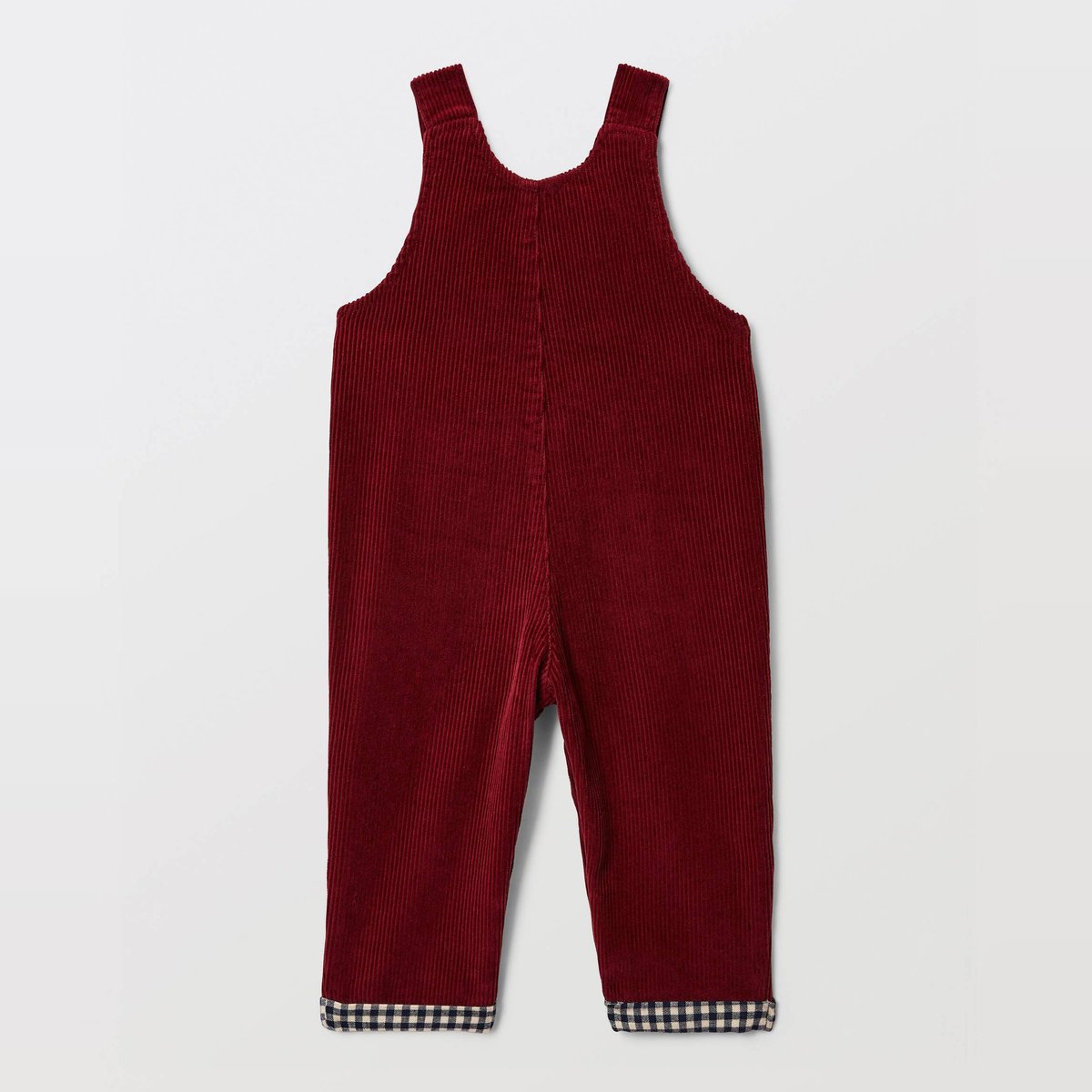 Salopette longue en velours brodée en coton BIO GOTS bordeaux, BOUT'CHOU