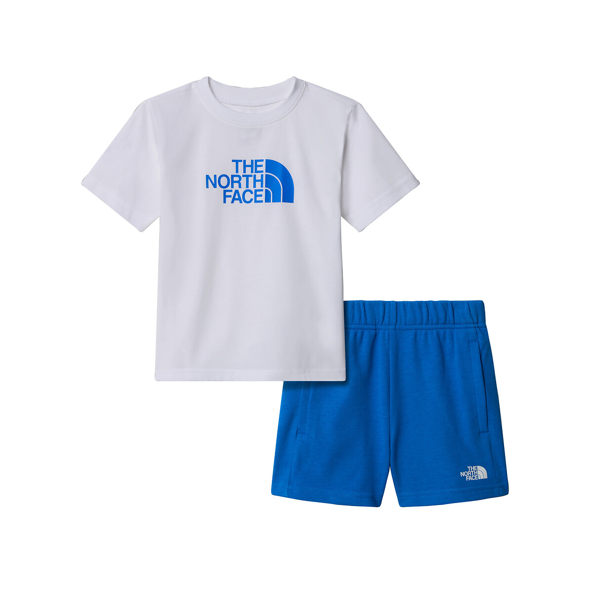 Shorts + T-Shirt Set white + blue, THE NORTH FACE