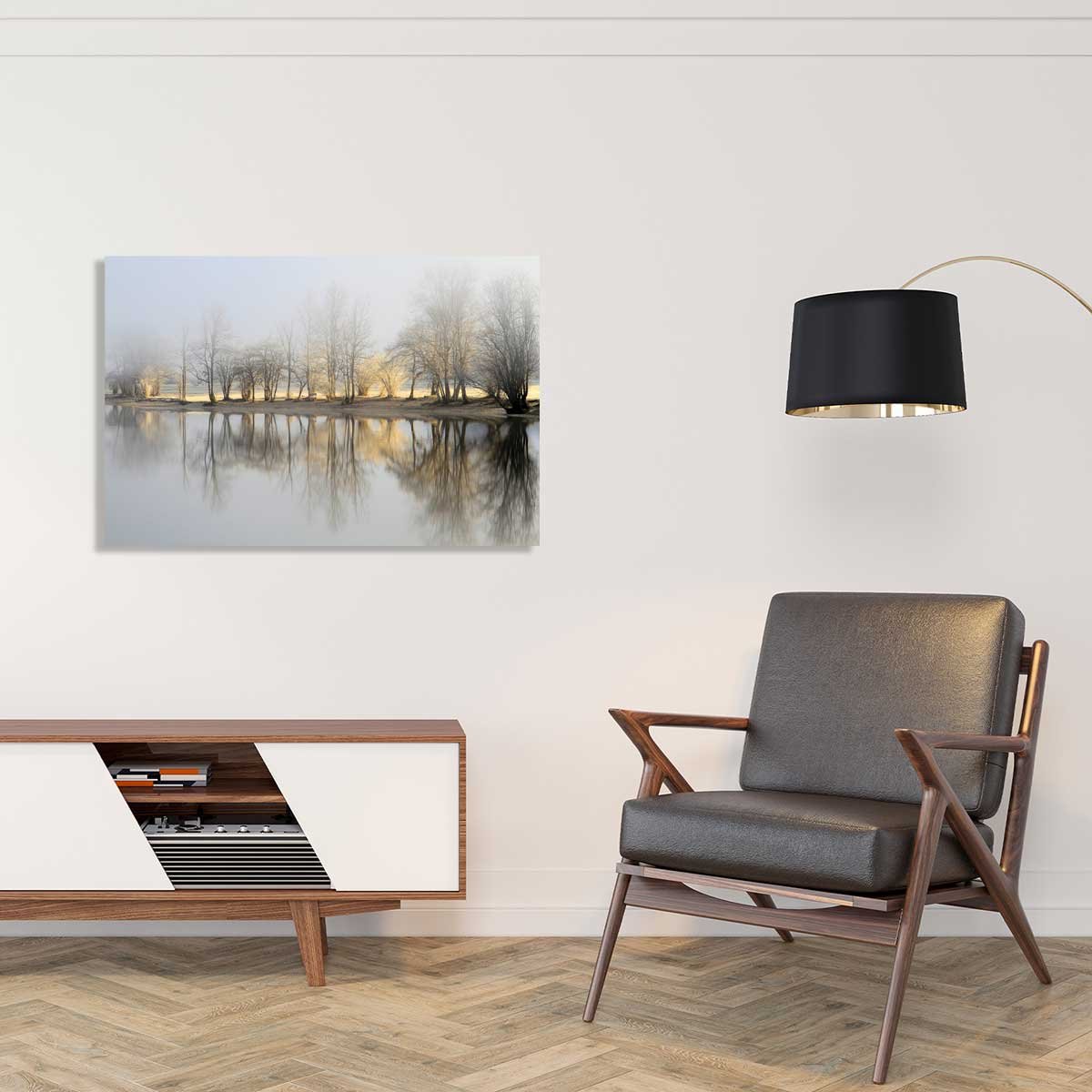 Tableau paysage Une journee de janvier tableau alu dibond, HEXOA