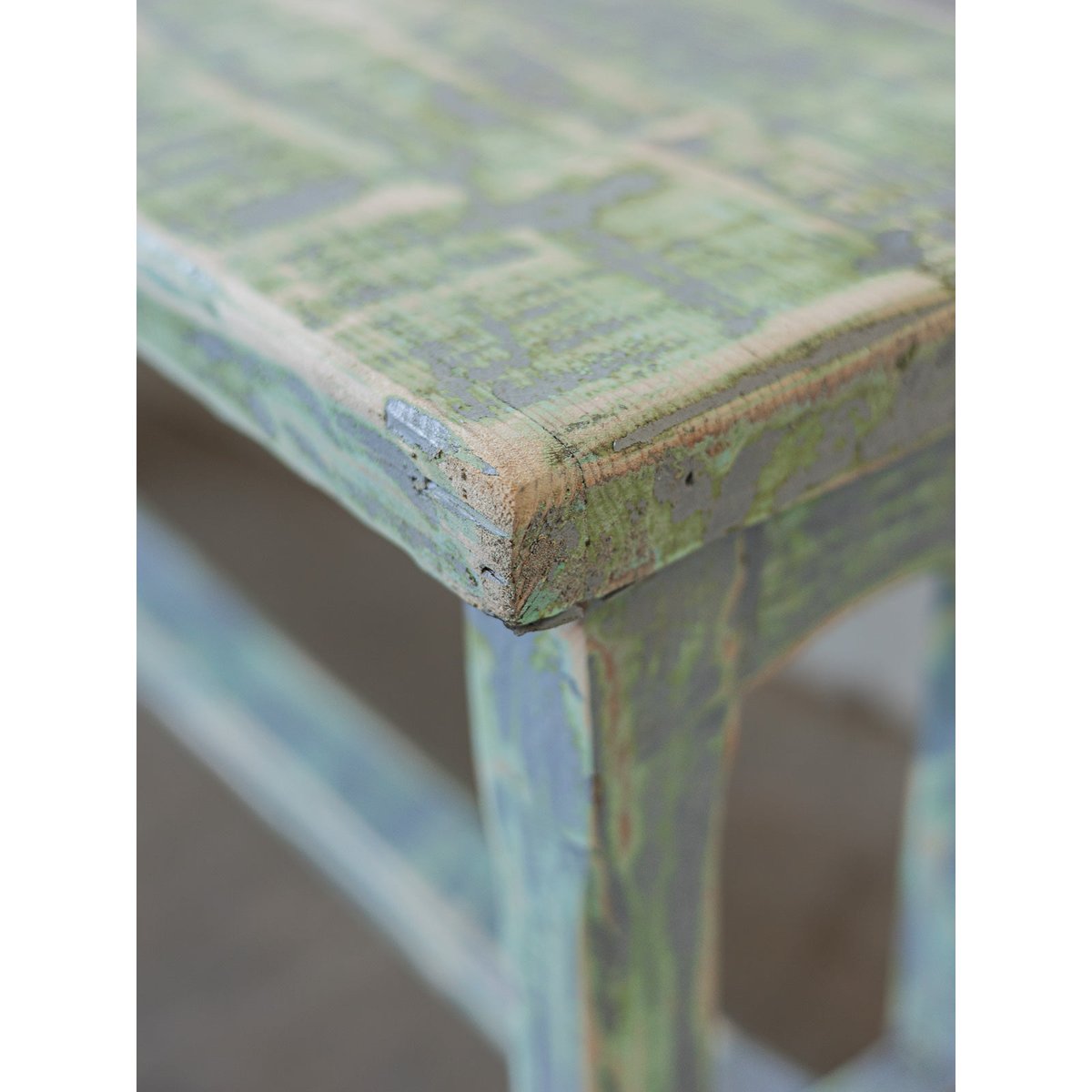 Banc de ferme patiné Antoine N°516 - Bon état vert d'eau, DEBONGOUT