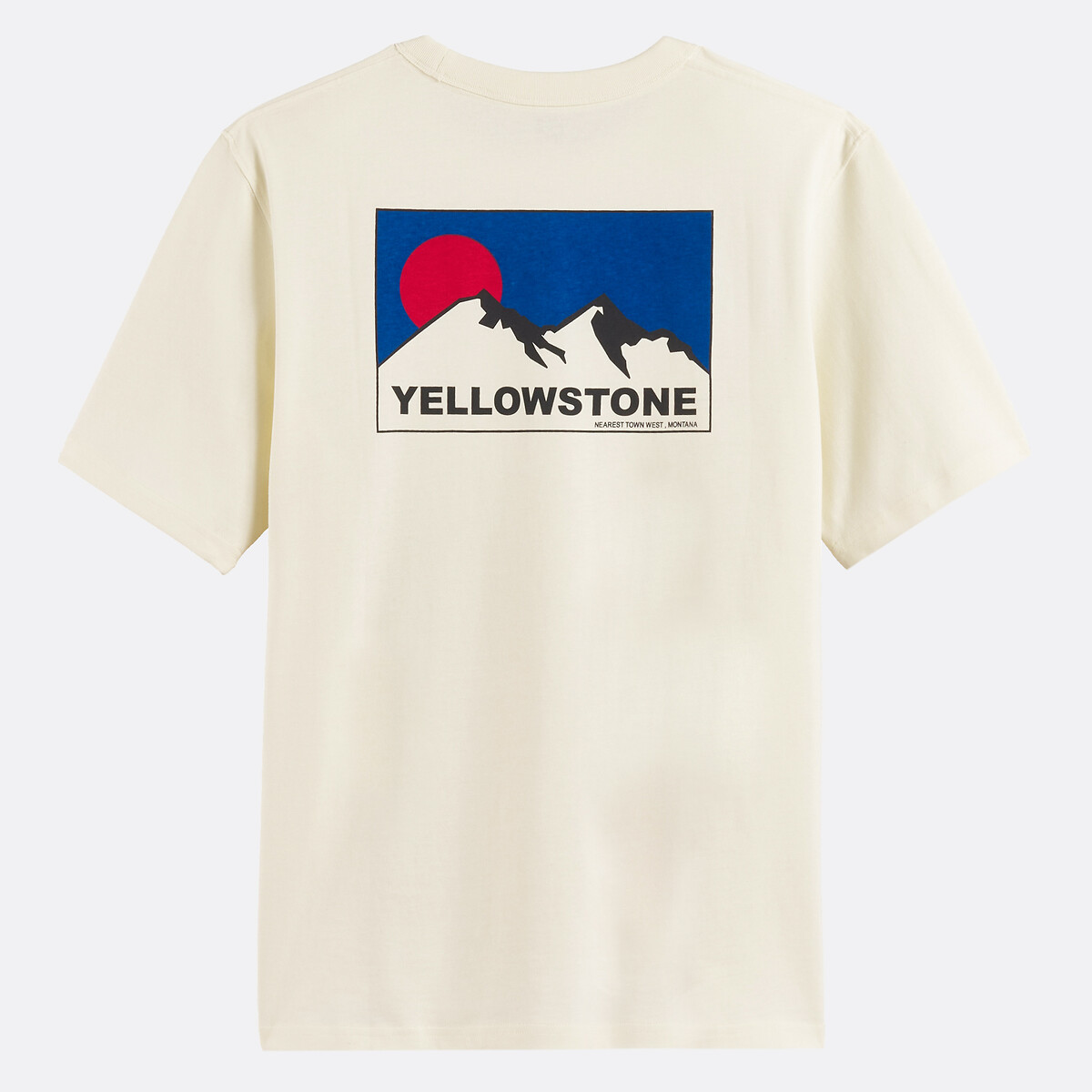 T-shirt col rond, manches courtes ecru, LA REDOUTE COLLECTIONS