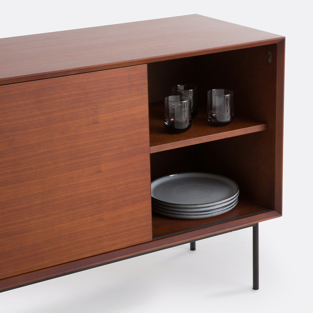 Buffet en plaqué noyer, Noyeto noir/teinté noyer, LA REDOUTE INTERIEURS