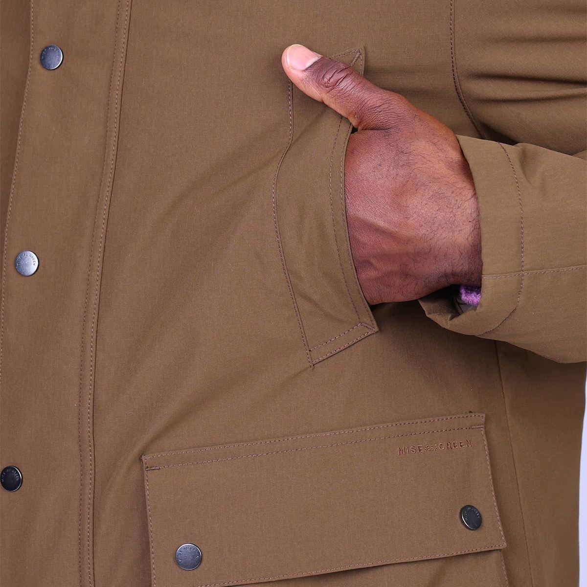 Parka Hector ripstop marron, MISE AU GREEN