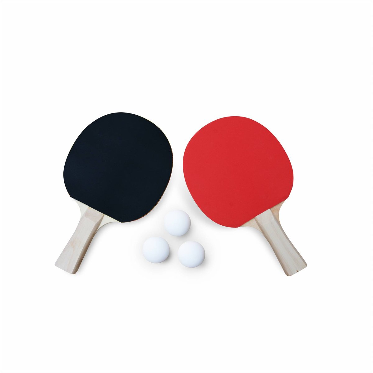 Raquette ping pong (lot de 2) + 3 balles KIT DE PING PONG noir et rouge, SWEEEK