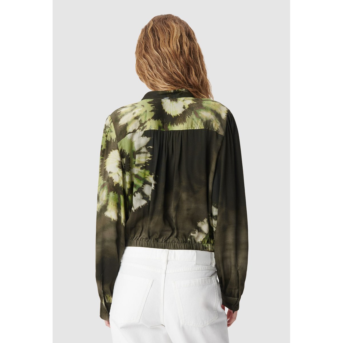 Chemise imprimée à nouer vert foncé, IKKS