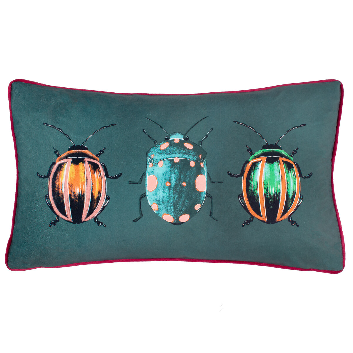 Beetalis Piped Velvet Filled Cushion emerald, FURN.